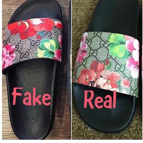 what do fake gucci slides look like|the real gucci slides.